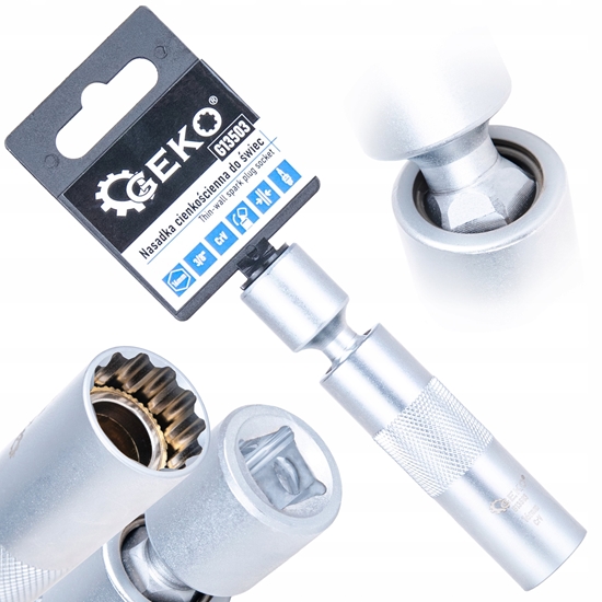 Picture of Geko Nasadka cienkocienna z przegubem do wiec 16mm 3/8" CrV (100)