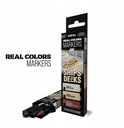 Attēls no Gimmik AK Interactive: Real Colors Markers - RCM104 - Set - Ships & Decks (3)