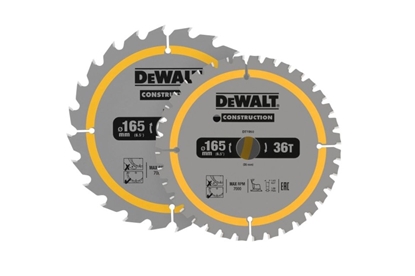 Picture of DEWALT PIA TARCZ.165x20mm 2szt. 24T i 36T CONSTRUCTION