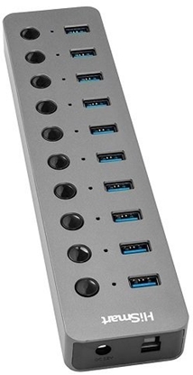 Picture of HUB USB Hismart Adapter USB Type-A 3.0 - 10 x USB 3.0 z przecznikami