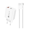 Изображение Hurtel A6MaxL 20W USB-A USB-C wall charger with USB-C - USB-C 1m cable - white