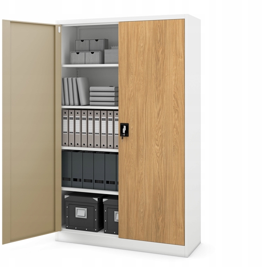 Picture of Jan Nowak Szafa biurowa metalowa Biay/ Zoty db Eco* Design JAN II, 1150 x 1850 x 400 mm