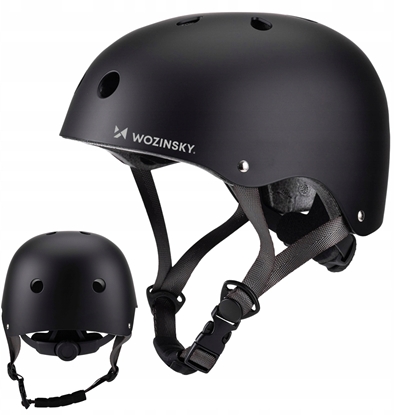 Attēls no Kask rowerowy BMX/hulajnoga Wozinsky lekki 48-52 cm - czarny