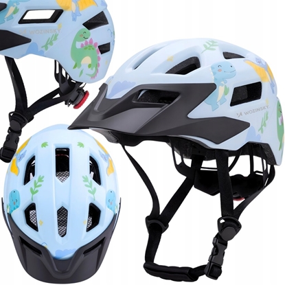 Attēls no Kask rowerowy dziecicy MTB Wozinsky z odpinanym daszkiem XS - jasnoniebieski