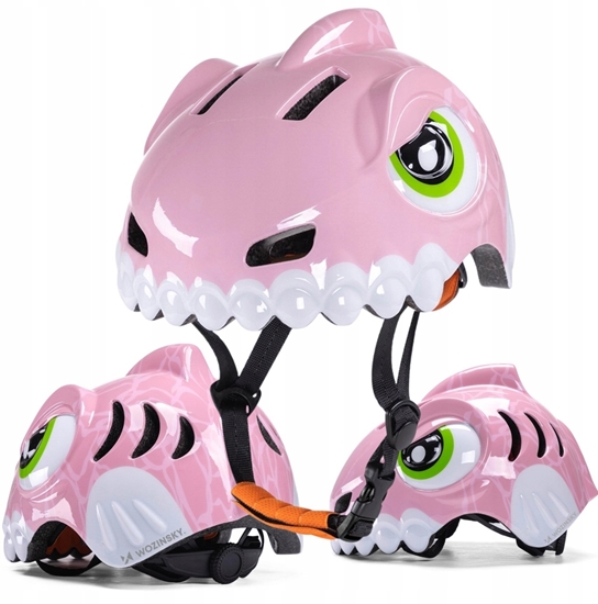 Picture of Kask rowerowy dziecicy Wozinsky motyw dinozaur S - róowy