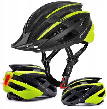 Attēls no Kask rowerowy MTB Wozinsky z tyln lampk USB M - czarno-óty