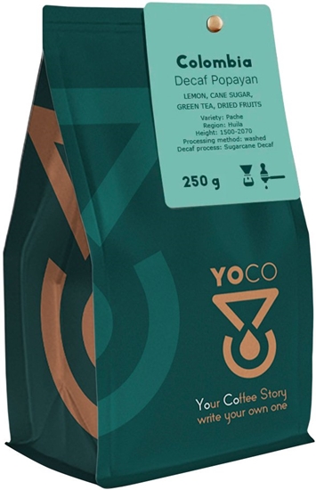 Picture of Kawa ziarnista YoCo YOCO - kawa ziarnista bezkofeinowa Kolumbia Popayan Filter 250 g