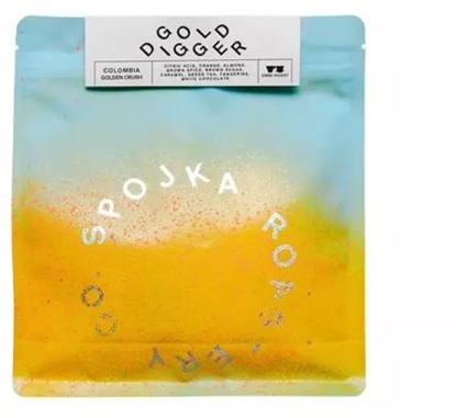 Изображение Kawa ziarnista Spojka Spojka - kawa ziarnista Kolumbia Gold Digger Washed Fruit Enzyme Process Omniroast 200 g