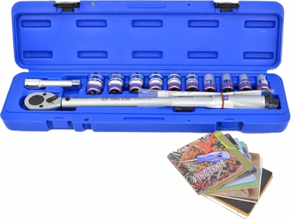Picture of King Tony KING TONY KLUCZ DYNAMOMETRYCZNY 1/2" 42-210Nm Z ZESTAWEM NASADEK 12cz. KT344251A12MR