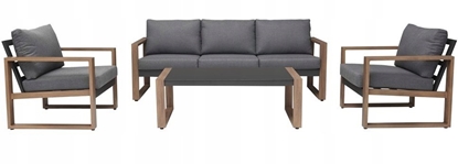Picture of kontrast Zestaw Mebli Ogrodowych DUISBURG Sofa Fotel Stolik ANTRACYT / BRZOWY