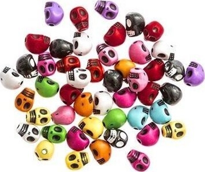 Picture of Koraliki czaszki multikolor 1cm 48szt