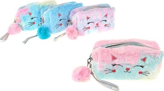 Picture of Kosmetyczka pluszowa z pomponem 18x11x7cm MIX