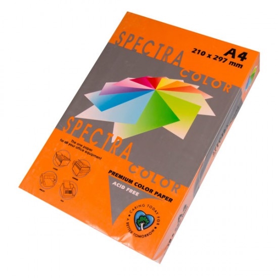 Picture of Krāsains papīrs A4, 160g/m2, 250 loksnes, oranža Saffron IT240, Spectra