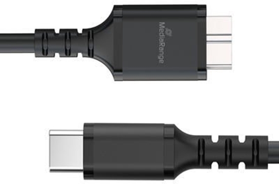 Picture of MediaRange Kabel do adowania Micro-B na USB-C USB 3.0 0,5m czarny