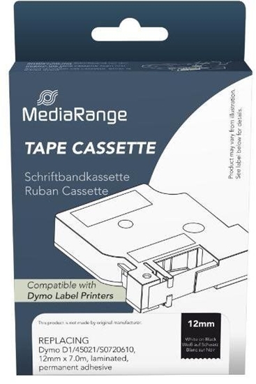 Picture of Mediarange Schriftbandka. Komp. Dymo 12mmx7m  ws/sw