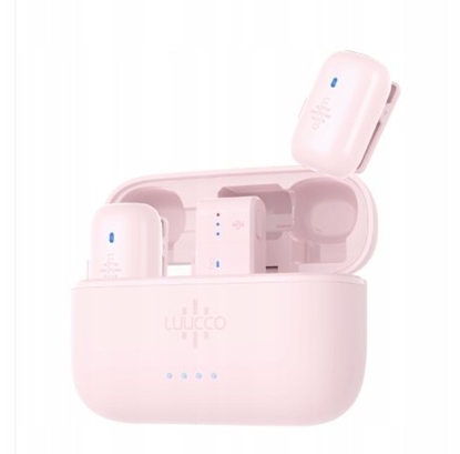 Attēls no Mikrofon Luucco MiniPods K2 USB-C róowy 2 szt. + etui (SB11230)