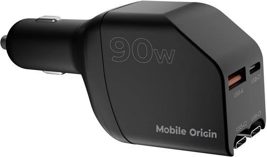 Picture of Mobile Origin 90W Car Charger CA22 - USB-C + USB-A, 2x USB-C Cable
