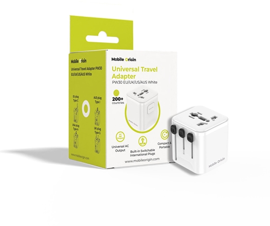 Picture of Mobile Origin Universal Travel Adapter PW30 EU/UK/US/AUS White
