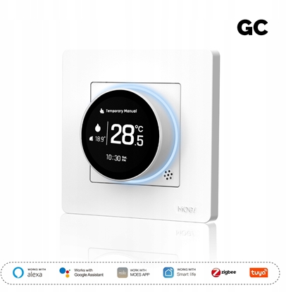 Picture of Moes Inteligentny termostat grzejnik woda ogrzewania zaworami biay ZigBee TUYA ZHT-SR-GC-WH-MS (6974246478531)