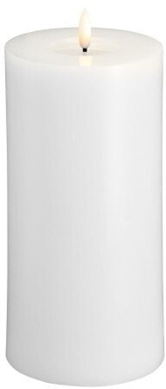 Picture of Moods & More MM LED pillar candle, Silk, Melted, Classic white, 99x200 mm