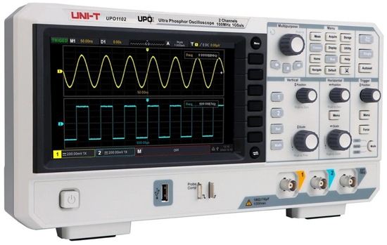 Picture of Osciloskopas 2 kanalu, 100MHz, 1.GSa/s, 56Mpts, 500,000wfms/s, UNI-T