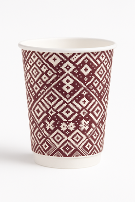 Picture of Papīra glāzes 360ml (12oz), "Tautas raksti 2", (50gab), (netto svars 0,53 kg)
