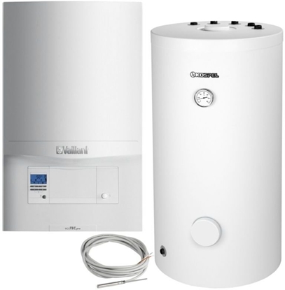 Attēls no Piec gazowy Vaillant Pakiet kocio 1-fun. kondensacyjny VC 246/5-3 (H-PL) ecoTEC pro* + zbiornik SWK 150 L + czujnik c.w.u0010021978 + SWK-150.A.PL + 306257