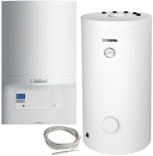 Изображение Piec gazowy Vaillant Pakiet kocio 1-fun. kondensacyjny VC 246/5-3 (H-PL) ecoTEC pro* + zbiornik SWK 150 L + czujnik c.w.u0010021978 + SWK-150.A.PL + 306257