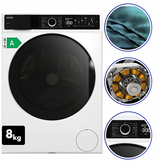 Picture of Pralka Vestel Pralka WMI89341DX 8kg/1400Umin bk A (wysyka towarów)