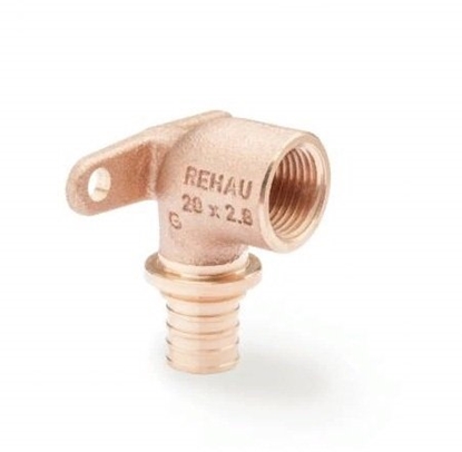 Изображение Rehau Kolanko cienne krótkie z gwintem wewn. 20 - Rp1/2 RAUTITAN RX brz bezoowiowy