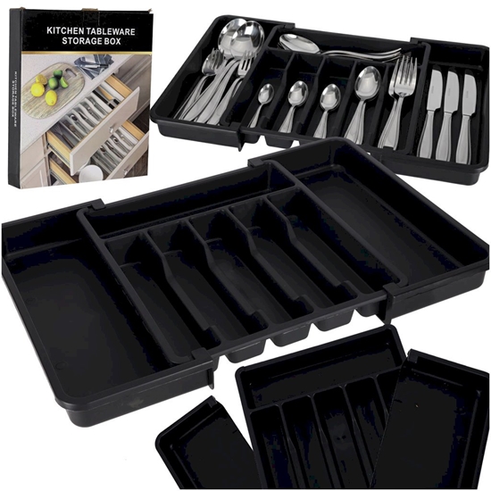 Picture of RoGer Adjustable Pull‑Out Cutlery Drawer Organizer