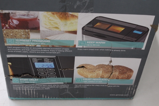 Изображение SALE OUT. SALE OUT. Gorenje | Bread maker | BM1400E | Power 815 W | Number of programs 12 | Display LCD | Stainless steel | DAMAGED PACKAGING