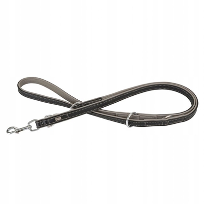 Picture of Smycz skórzana, L: 20 mm /200 cm, czarna/szara