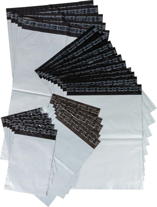 Изображение Stickn Shipping bags, Mailing bags Starter pack - with 25 pcs. assorted sizes, with single adhesive strip, white