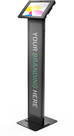 Picture of Stojak Compulocks Apex BrandMe - Ustawienie - do tabletu - zdolny do brandingu - zablokowany - ramka metalowa, pyta polipropylenowa - czarny - ustawienie podogowe - do Apple 10.9-calowego iPada (10. generacja), iPad (A16)