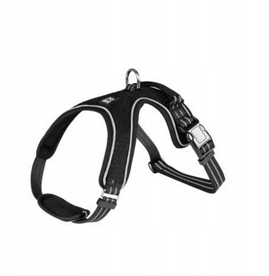 Изображение Szelki, dla psa, czarne, odblaskowe, rozmiar L, podkadka pod szyj, ob.szyi 50-66cm/ob.klatki 57-87cm