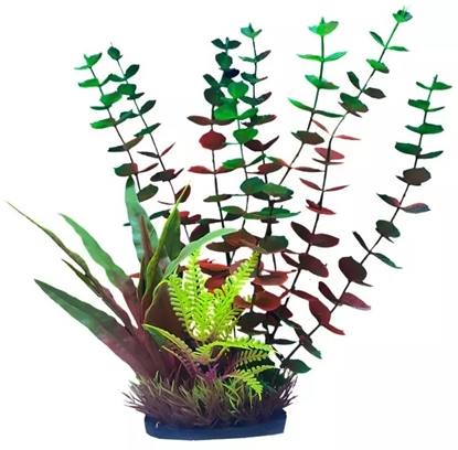 Attēls no Terra Natura Aqua Natura, rolina, do dekoracji akwarium, fioletowo-zielone, plastikowa, 28 cm, lene wodorosty i palczaste roliny
