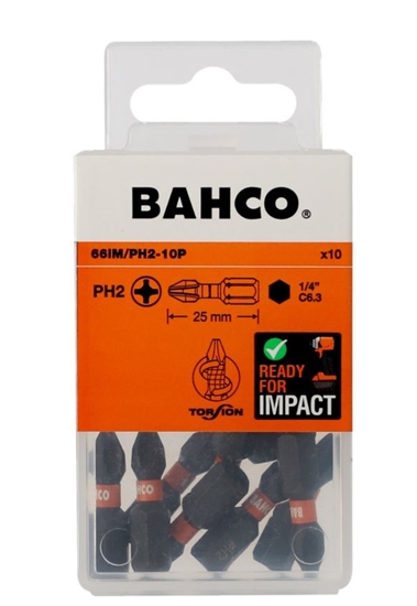 Picture of Triecienskrūvgrieža uzgalis Bahco 66IM/PH2-10P; PH2; 10 gab.