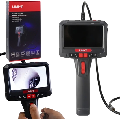 Picture of Unit 360 degrees czerwony przemysowy boroskop 5 0" 70 degrees 8 mm 1 m CMOS IP67 32 GB UNI-T UT663B (6935750566329)