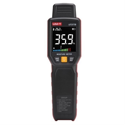 Изображение Unit Miernik wilgotnoci drewna 7 0 ~ 54 8 %; automatyczne wyczenie; niska wskazówka adowania akumulatora; latarka LED 2 metru ochrona pr UT377B (6935750537725)