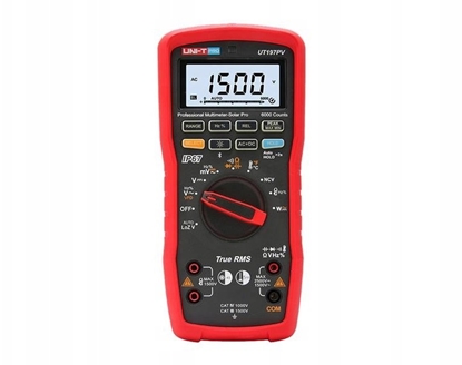 Изображение Unit Multimetr-Solar Pro 2 5kV DC 1kV AC 10A AC/DC 60M? 60mF 1MHz 1000? TRMS 5m spadek IP67 Bluetooth CAT IV 1000V&CAT III 1500V U UT197PV (6935750519714)