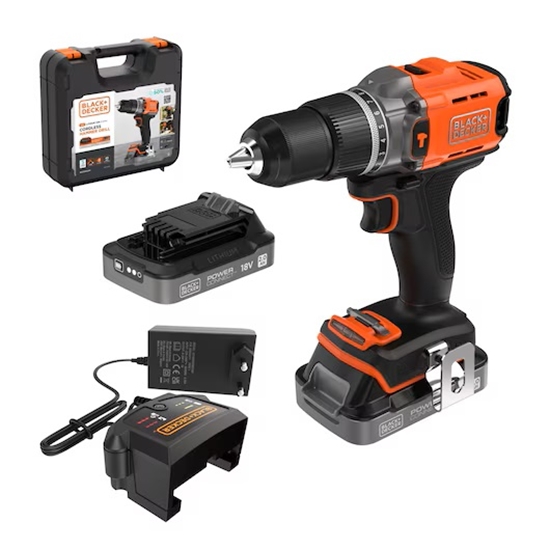Изображение Urbjmašīna-skrūvgriezis Black & Decker BCD383D2XK-QW; 18 V; 2x2,0 Ah akum.