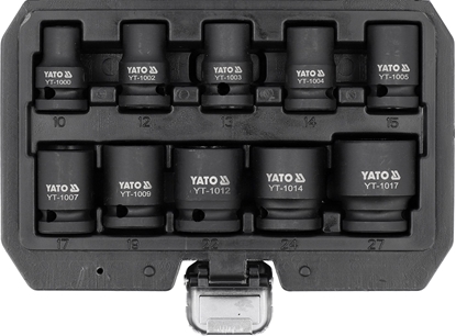 Attēls no Uzgriežņu galviņu komplekts Yato YT-10252; 1/2''; 10-27 mm; 10 gab.