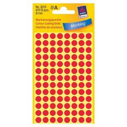 Picture of Uzlīmes apaļas 8mm/416gab. sarkanas Zweckform