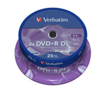 Изображение Verbatim DVD+R DL 8x Matt Silver 25pk Spindle 43757