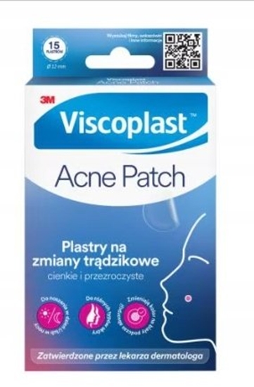 Picture of Viscoplast Plastry na zmiany trdzikowe VISCOPLAST-3M Acne Patch, Ø 12 mm, 15 szt., pudeko
