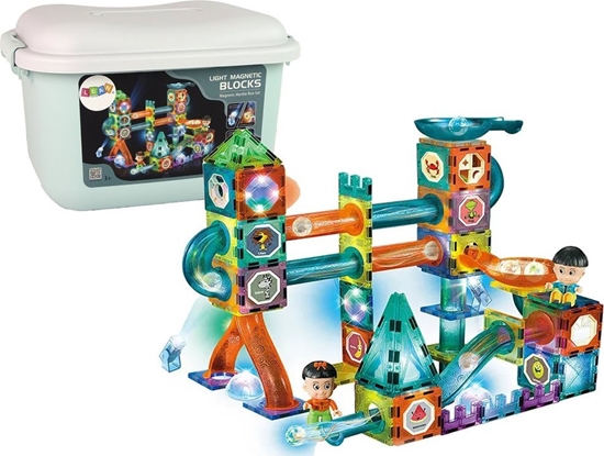 Изображение LeanToys wiecca Zjedalnia Dla Kulek Klocki Magnetyczne W Pudeku 150 Elementów LEAN Toys