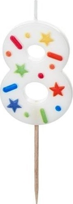Picture of wieczka urodzinowa 8 biaa konfetti 5.5cm