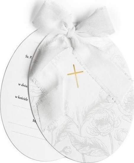 Изображение Zaproszenia komunijne Krzy z gazkami i kwiatami