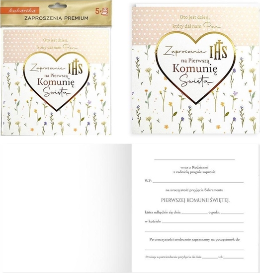 Изображение Zaproszenie Komunia 5szt